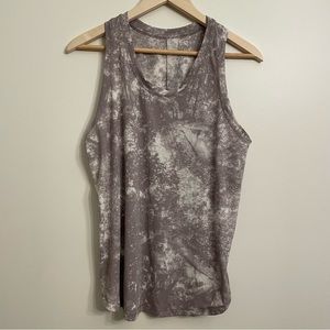 all in motion workout tank grey white splatter pattern L